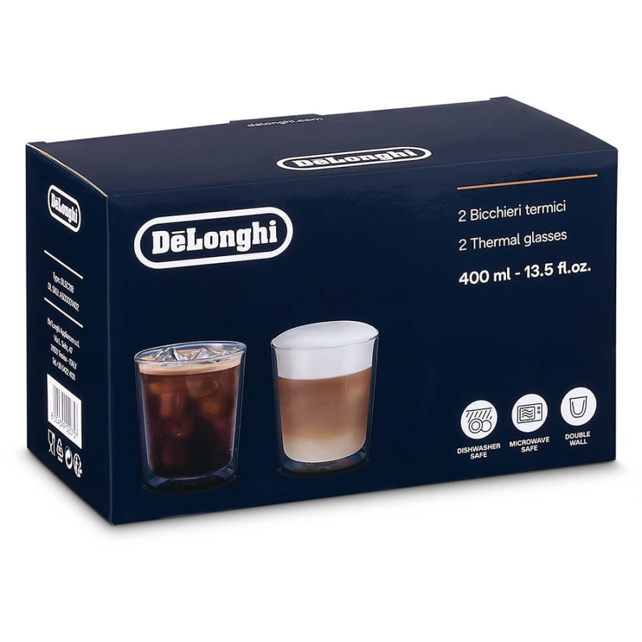  Набір термосклянок з подвійними стінками Delonghi DLSC 318, 2х400 мл 